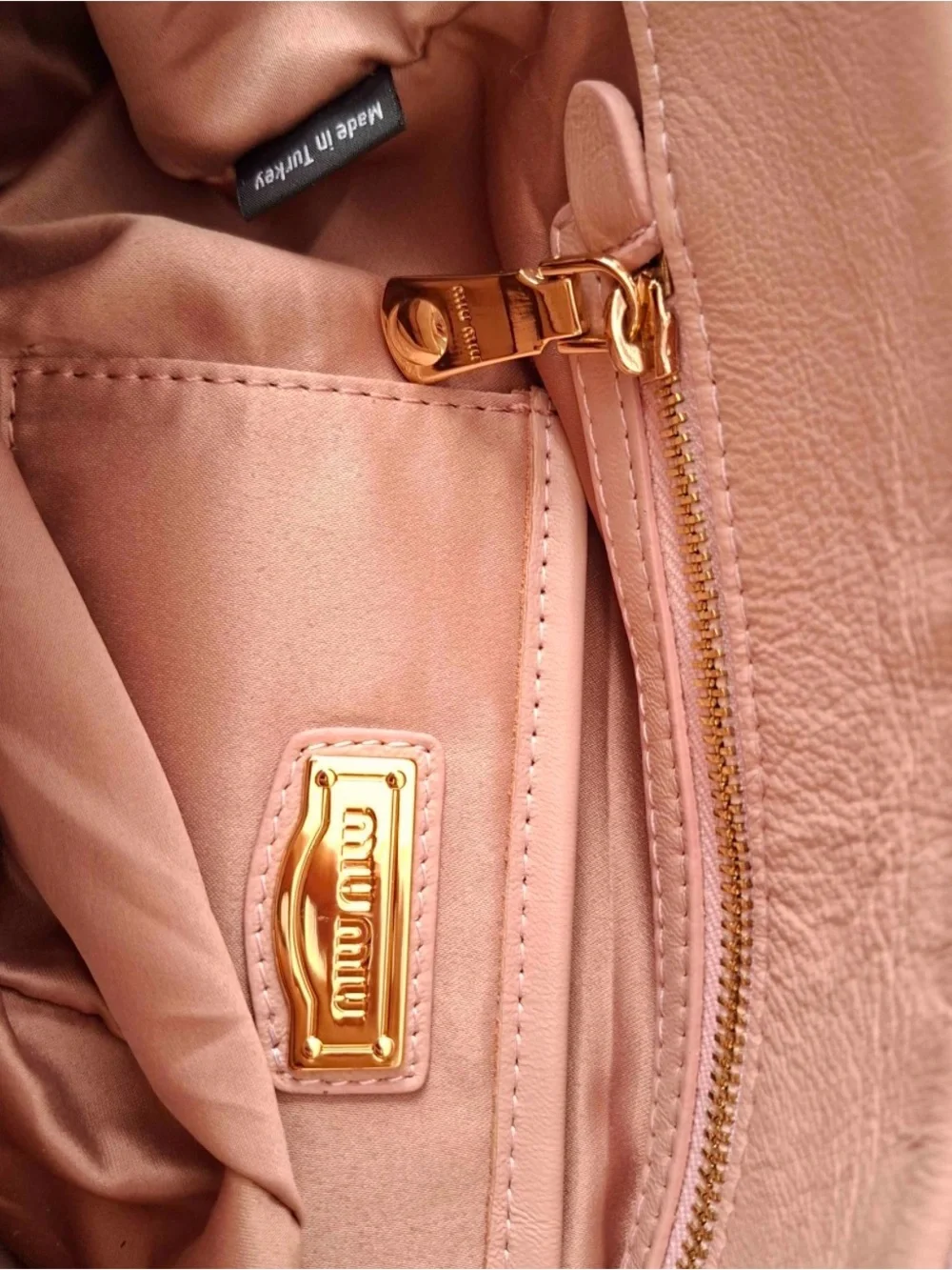 Miu Miu Matelassé Dusty Pink Nappa Leather Gold Hardware Satchel